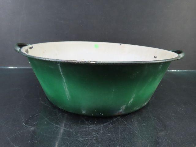 Large Green Enamel Pan