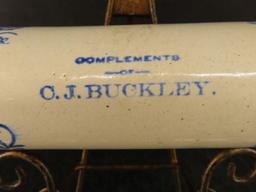C.J. Buckley Adv. Stoneware Rolling Pin - NOTE SIZE