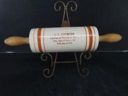 Havanna, IL Adv. Stoneware Rolling Pin