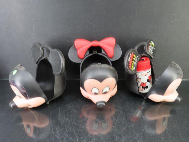 Lot of (3) Aladdin Mickey Mouse Lunch Boxes