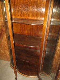 Oak Curb Glass China Cabinet