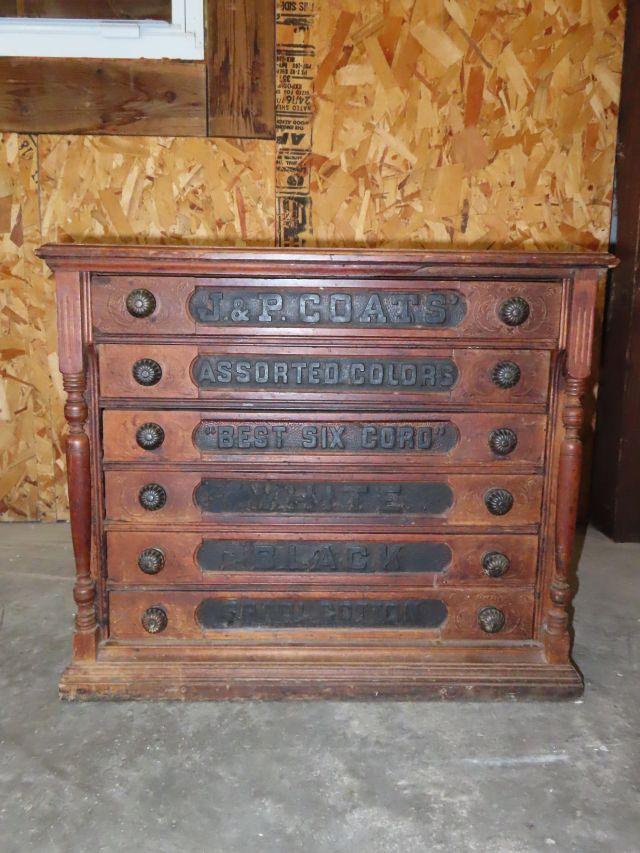 J. & P. Coats Spool Cabinet