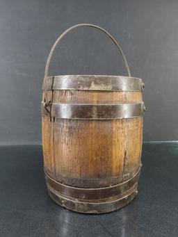 Early Wooden Barrel Paint Pail