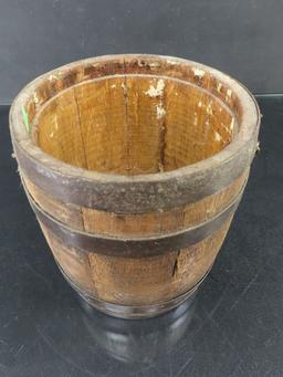 Early Wooden Barrel Paint Pail