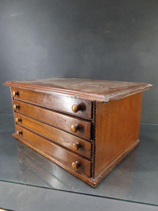 4 Drawer Oak Spool Cabinet