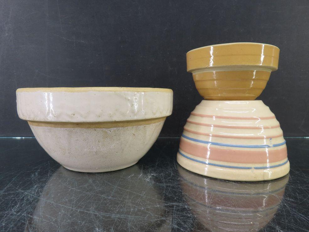 Lot of (3) Stoneware Bowls