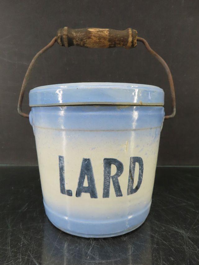 B & W Pottery Lard Bucket