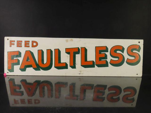 Faultless Feed Masonite Sign