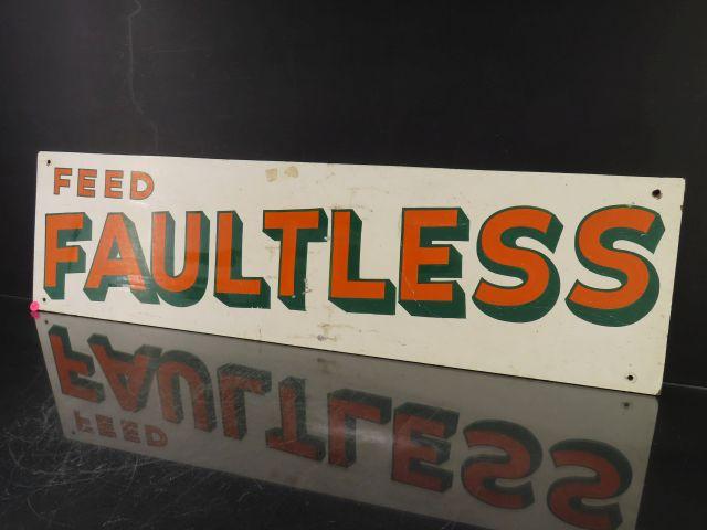 Faultless Feed Masonite Sign