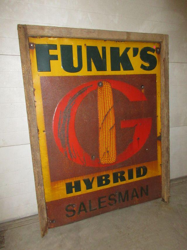 Large Funk's Hybrid Seed Sign