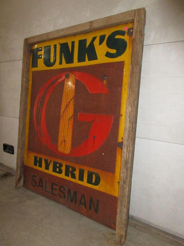 Large Funk's Hybrid Seed Sign