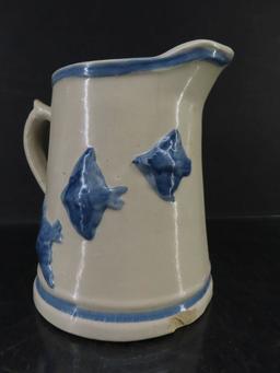 White Hall Stoneware Blue Bird Pitcher