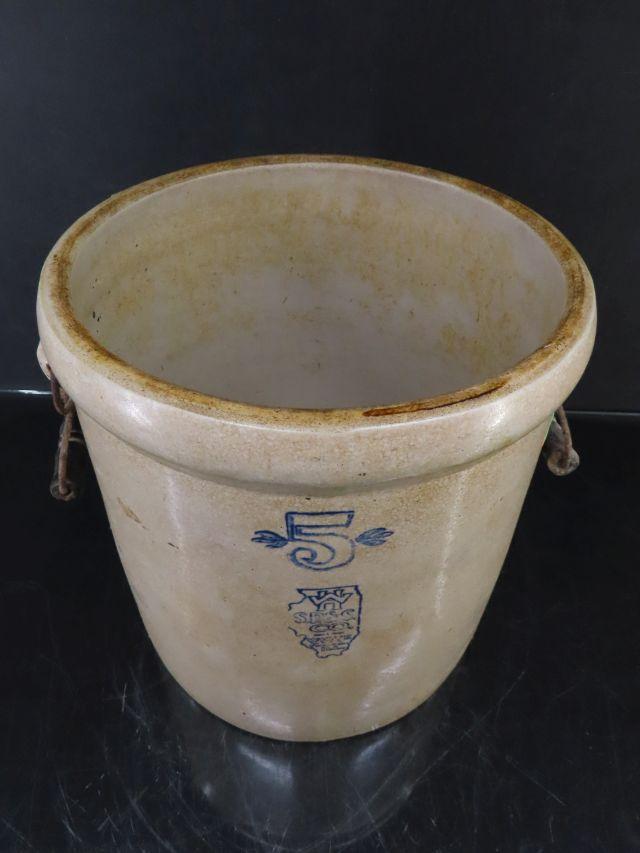 5 gal White Hall Stoneware Crock