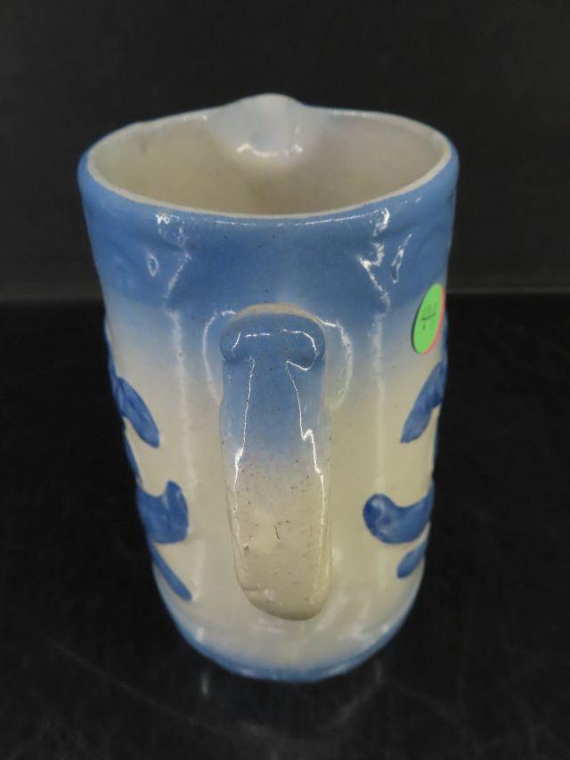 Blue & White Stoneware Tulip Pitcher