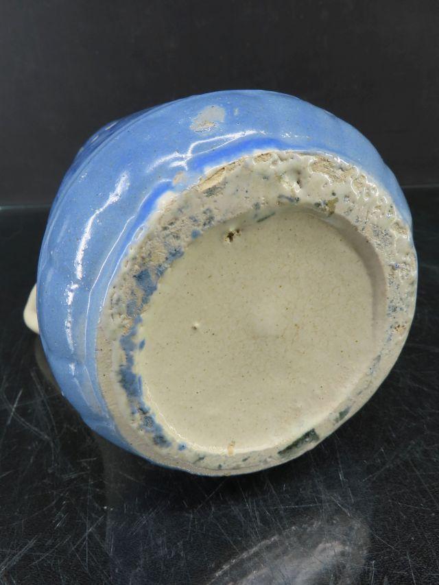 Blue & White Stoneware Tulip Pitcher