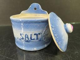 Blue & White Stoneware Salt Cellar