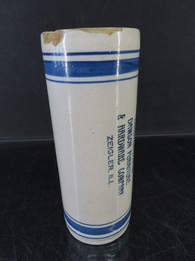 Zeigler, IL Adv. Rolling Stoneware Rolling Pin