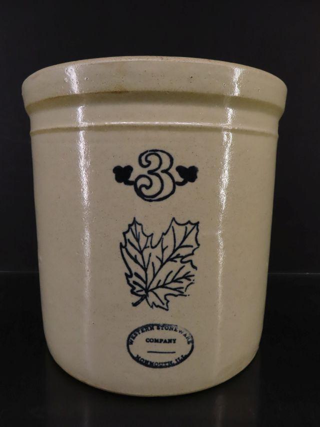 Western Stoneware 3 gal Triple Stamp Crock