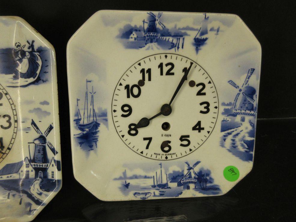 Lot of (2) Germany 8 Day Windmill Clocks