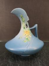 Roseville Columbine Blue Ewer Pitcher