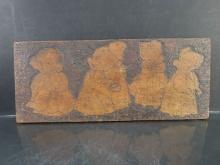 Burnt Wood Sunbonnet Baby Plaque