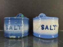 B&W Stoneware Salt Crocks