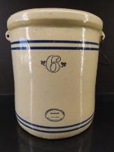 6 gal Western Stoneware Blue Band Crock