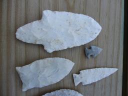 Lot of (9) Arrowheads - Indian Artifacts