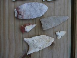 Lot of (9) Arrowheads - Indian Artifacts
