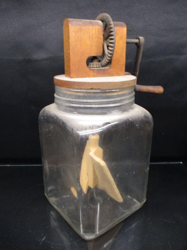 4 qt. Butter Churn with Wooden and Cast Iron Hand Crank Mixer