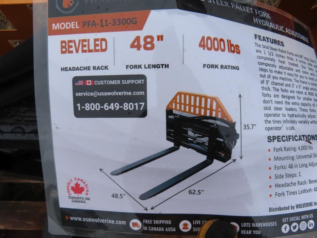 Wolverine Quick Attach Hydro Adjust Pallet Forks