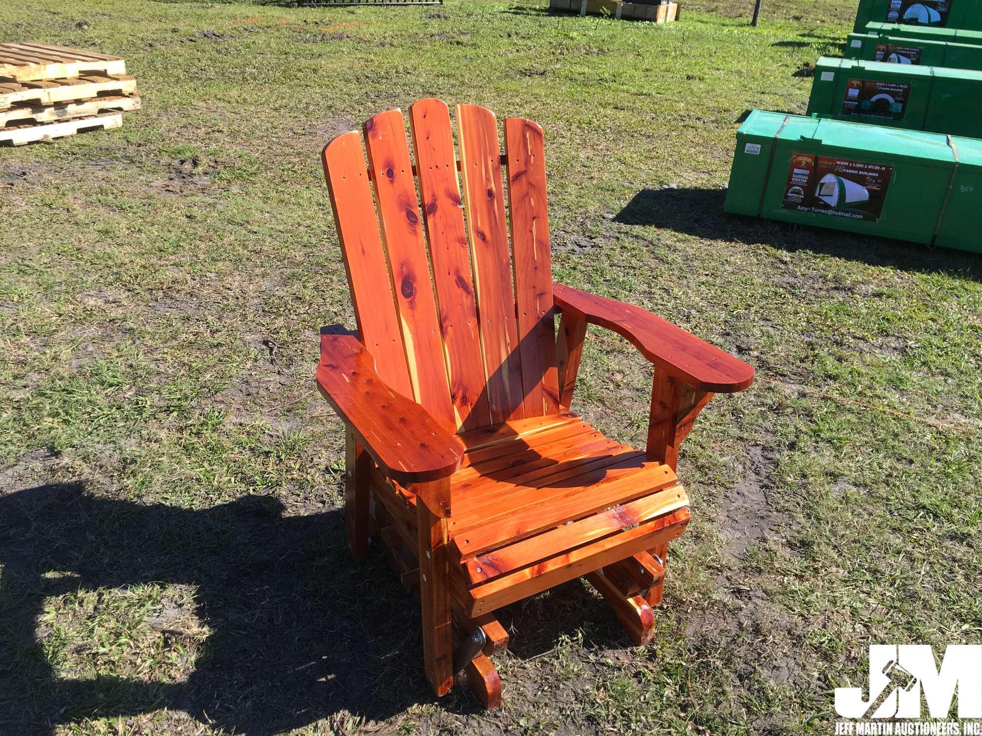 RED CEDAR AMISH BUILT GLIDER ROCKING CHAIR