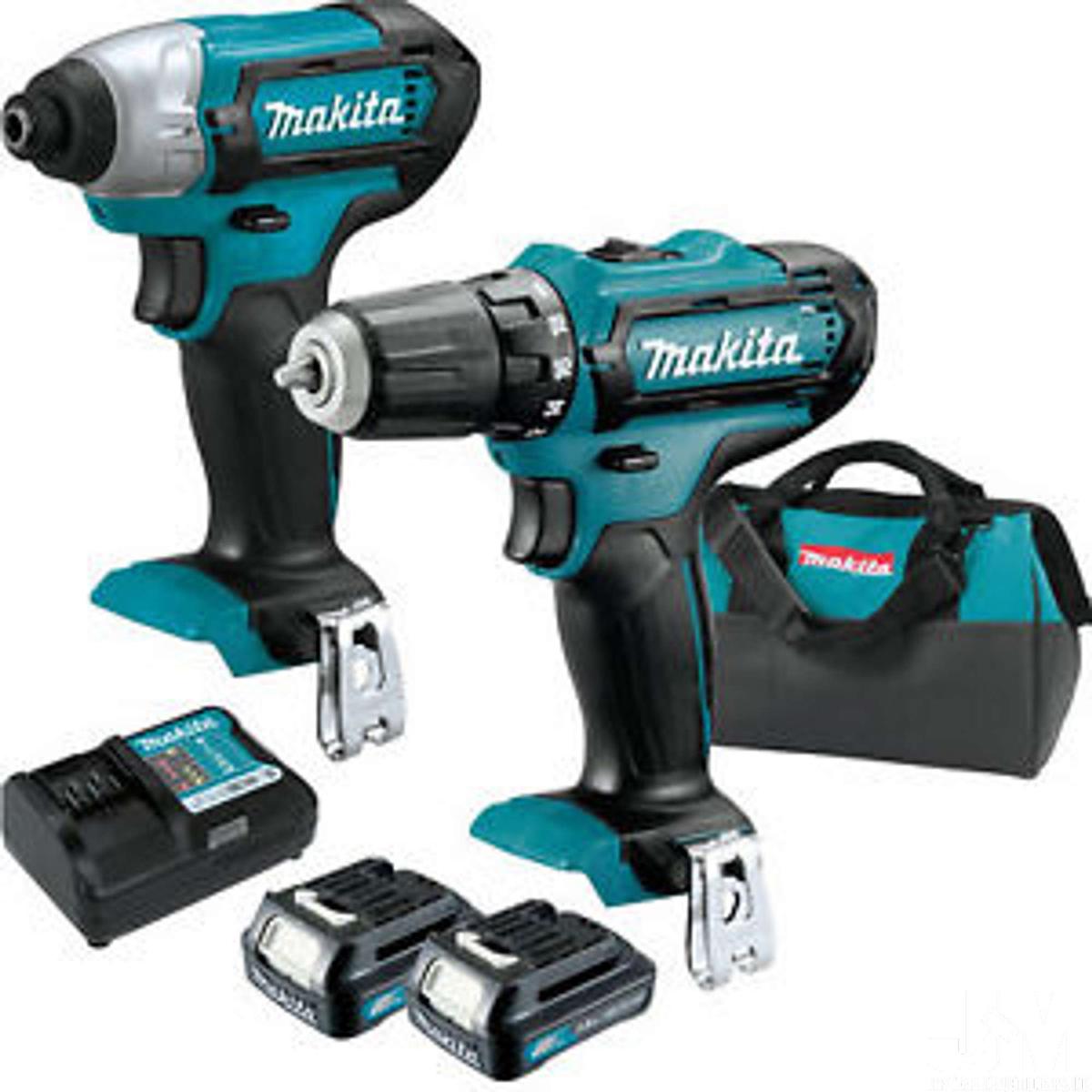 MAKITA 12 V DRILL, IMPACT KIT , 2 BATTERIES, CHARGER