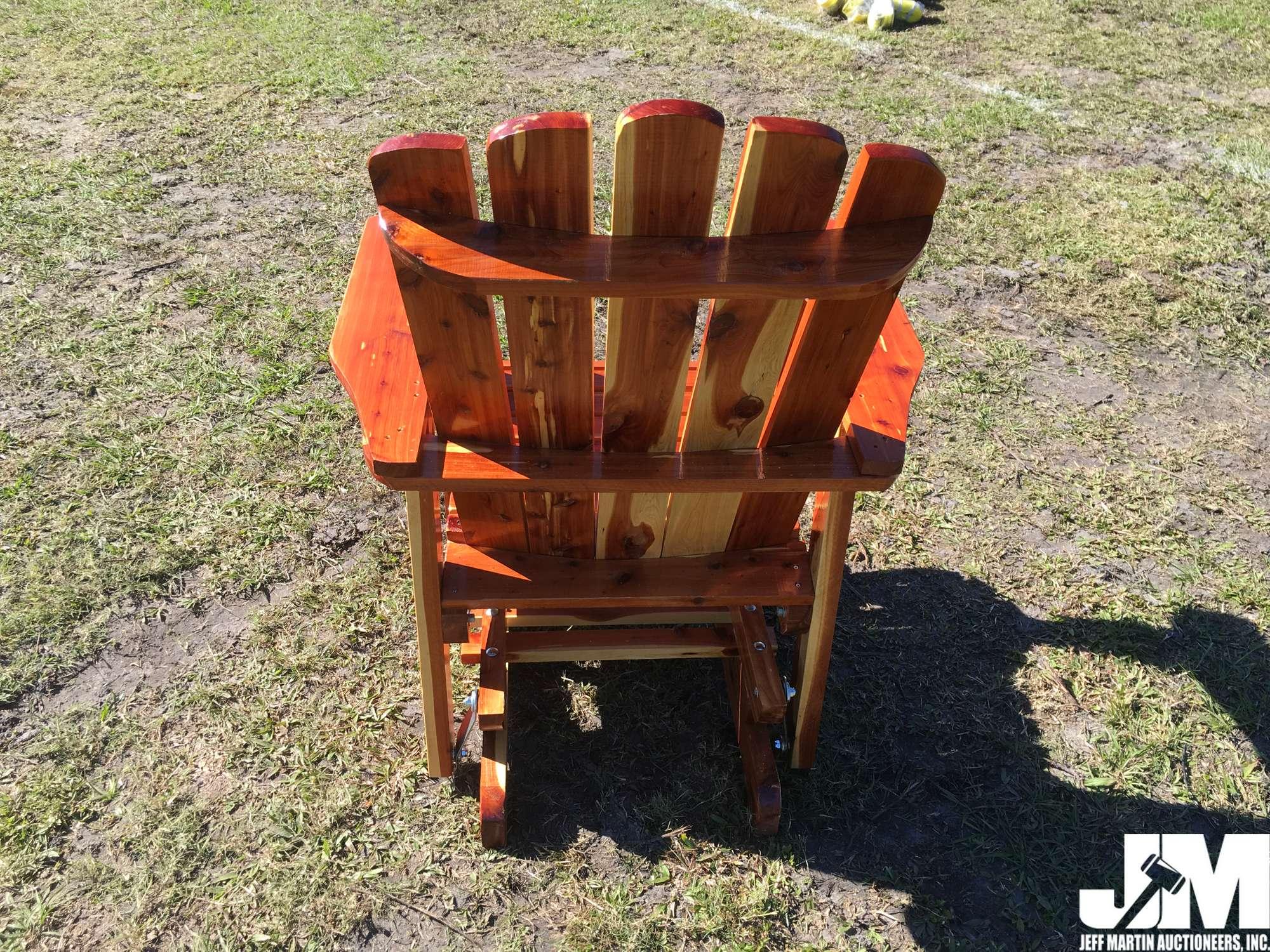 RED CEDAR AMISH BUILT GLIDER ROCKING CHAIR