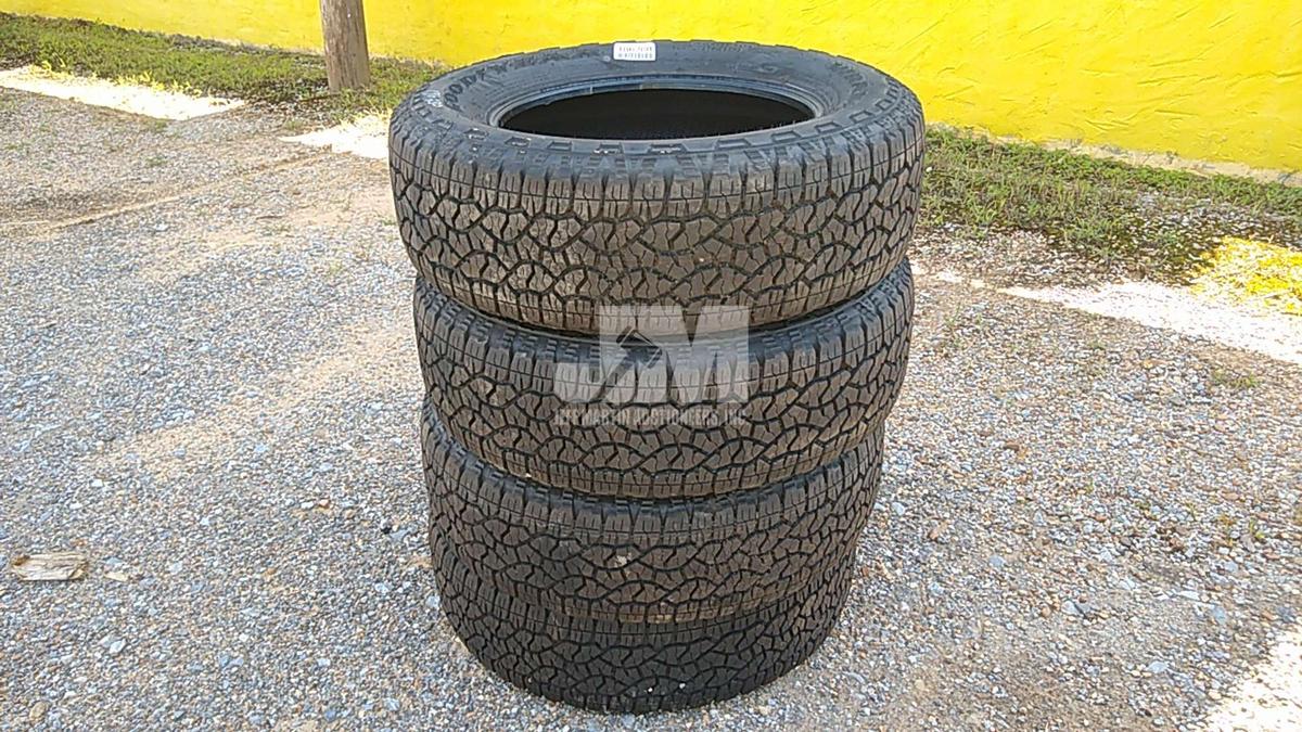 (4) GOODYEAR WRANGLER TRAILRUNNER AT LT275/65R20 TIRES, ***CUSTOMER STATES THEY