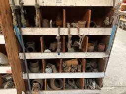 MISC SIZE BRAS & GALVENIZED CLAMPS,PIPE FITTINGS & VALVES