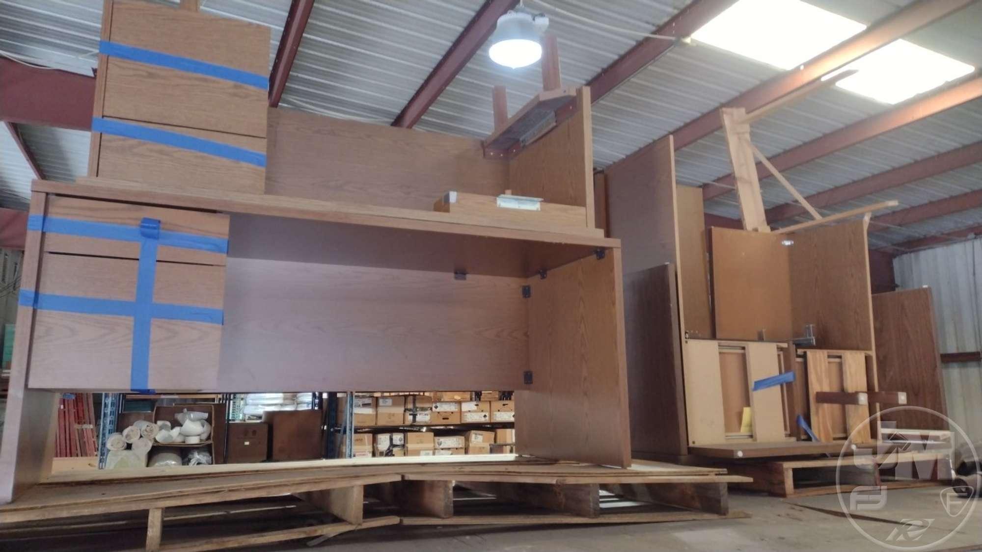 QTY OF (3) WOOD DESKS, 2-DRAWER