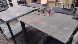 QTY OF (2) STEEL SHOP TABLES, (1) 48.5" L X