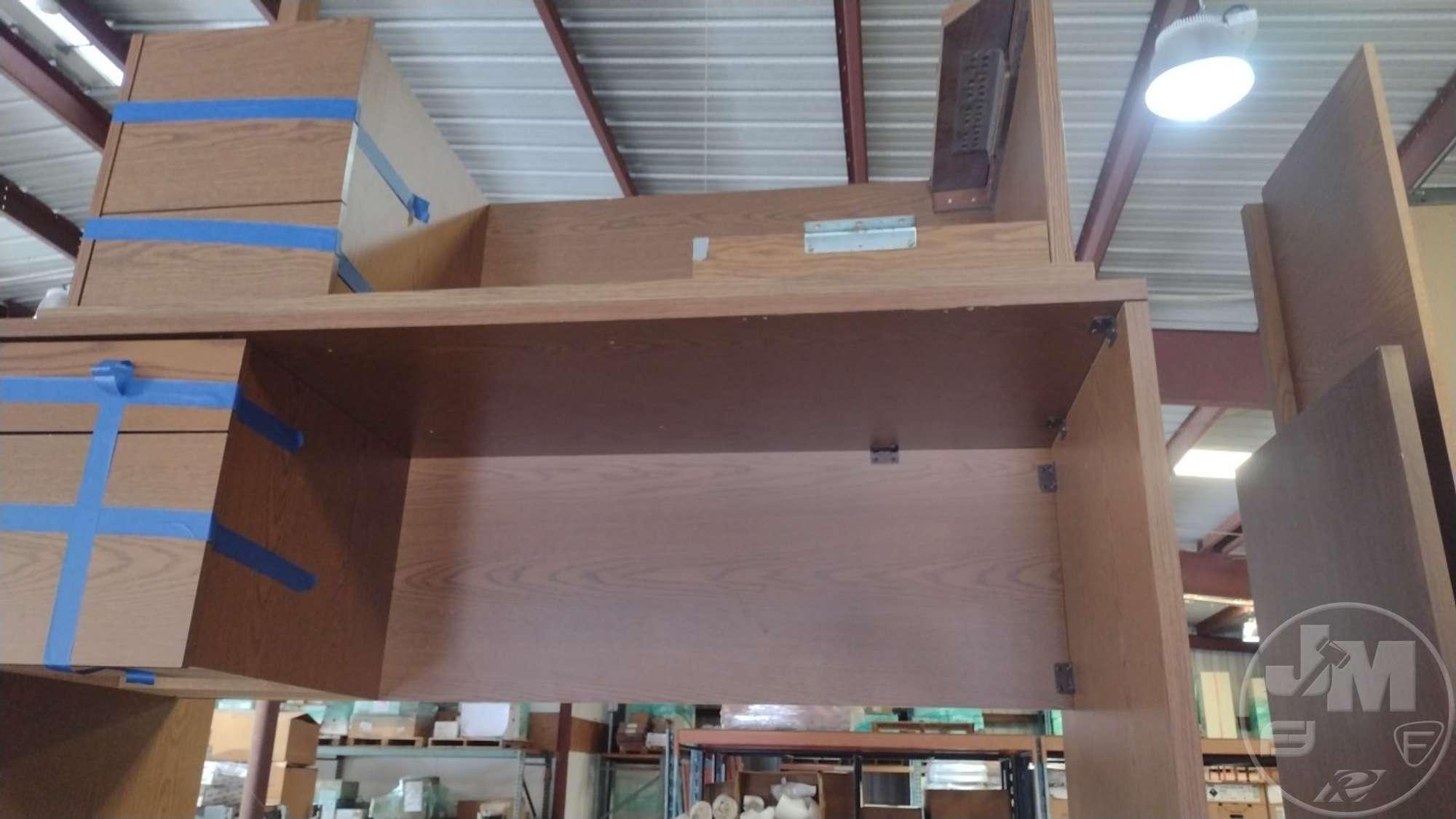 QTY OF (3) WOOD DESKS, 2-DRAWER