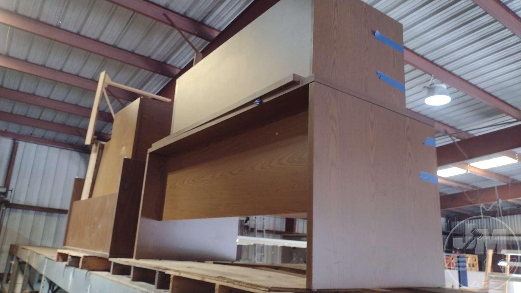 QTY OF (3) WOOD DESKS, 2-DRAWER