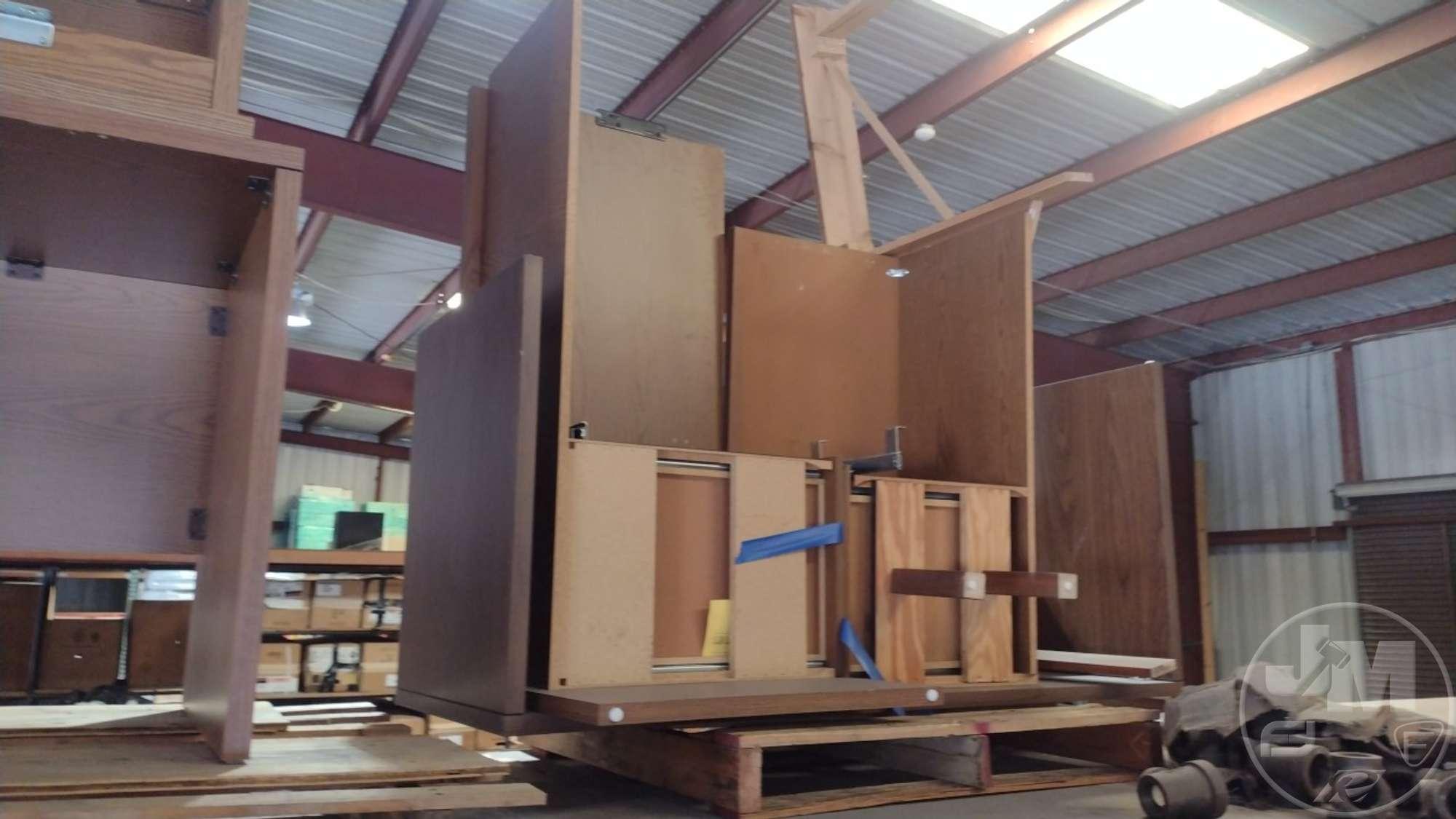 QTY OF (3) WOOD DESKS, 2-DRAWER