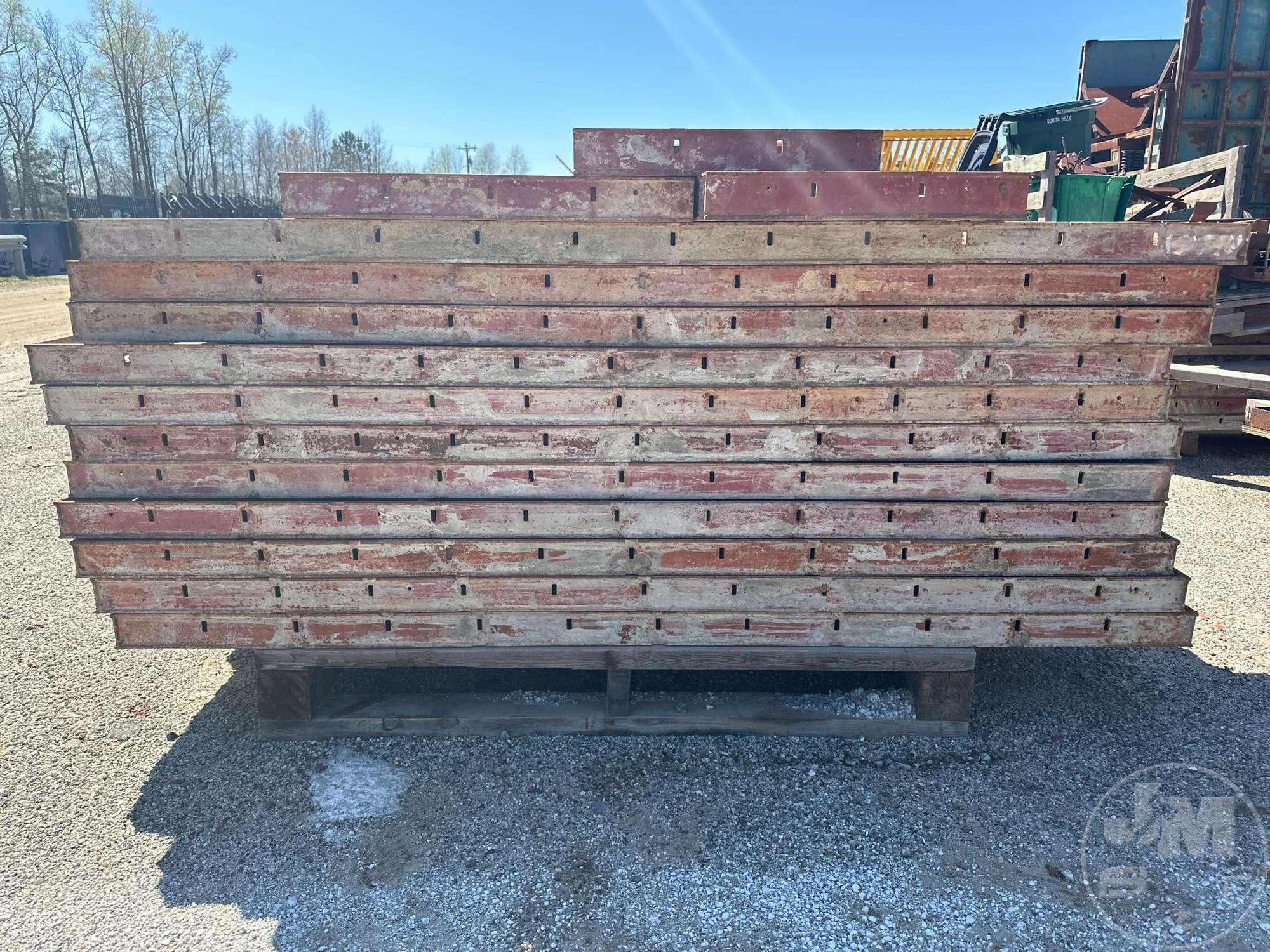 LOT OF CONCRETE FORMS WITH MISCELLANOUS HARDWARE (PINS, BRACES, ETC)