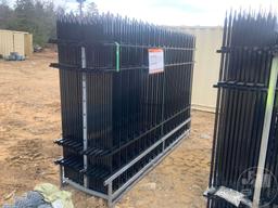 10FT WROUGHT IRON SITE FENCE, 7FT(H)X 10FT(L), 22 PCS PANELS/