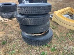 QTY OF (4) 11R22 TIRES W/ WHEELS