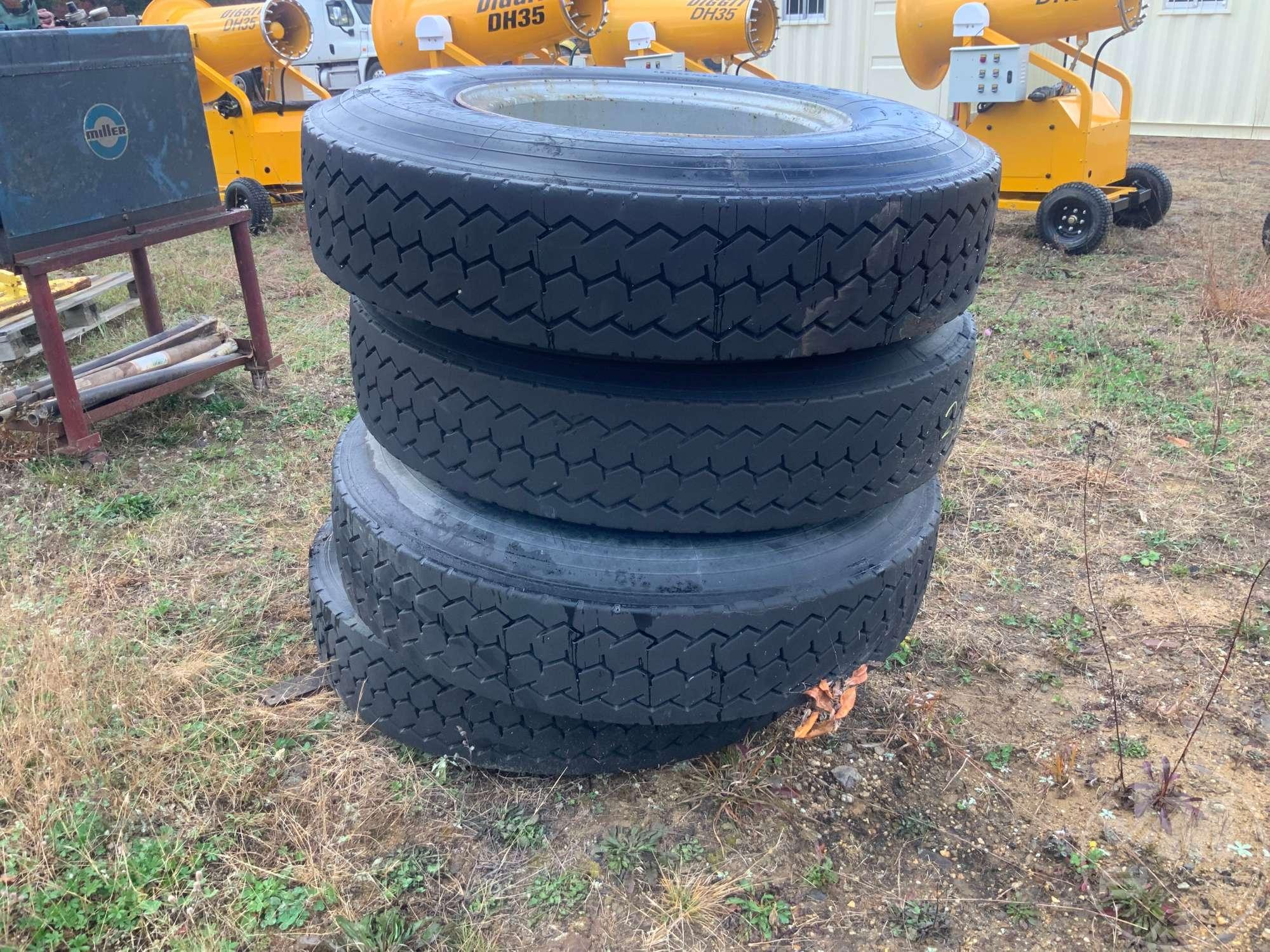 QTY OF (4) 11R22 TIRES W/ WHEELS