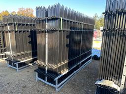 10FT WROUGHT IRON SITE FENCE, 7FT(H)X 10FT(L), 22 PCS PANELS/