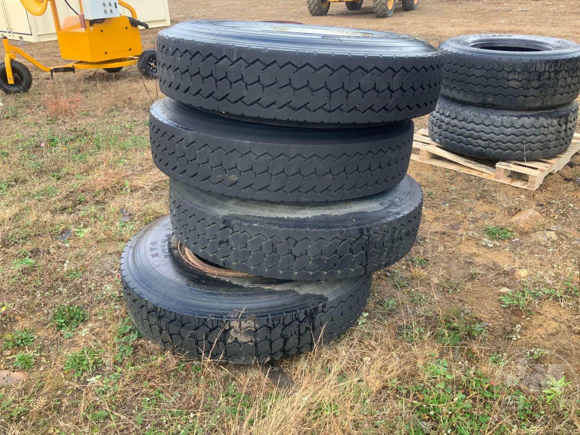 QTY OF (4) 11R22 TIRES W/ WHEELS