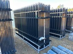 10FT WROUGHT IRON SITE FENCE, 7FT(H)X 10FT(L), 22 PCS PANELS/