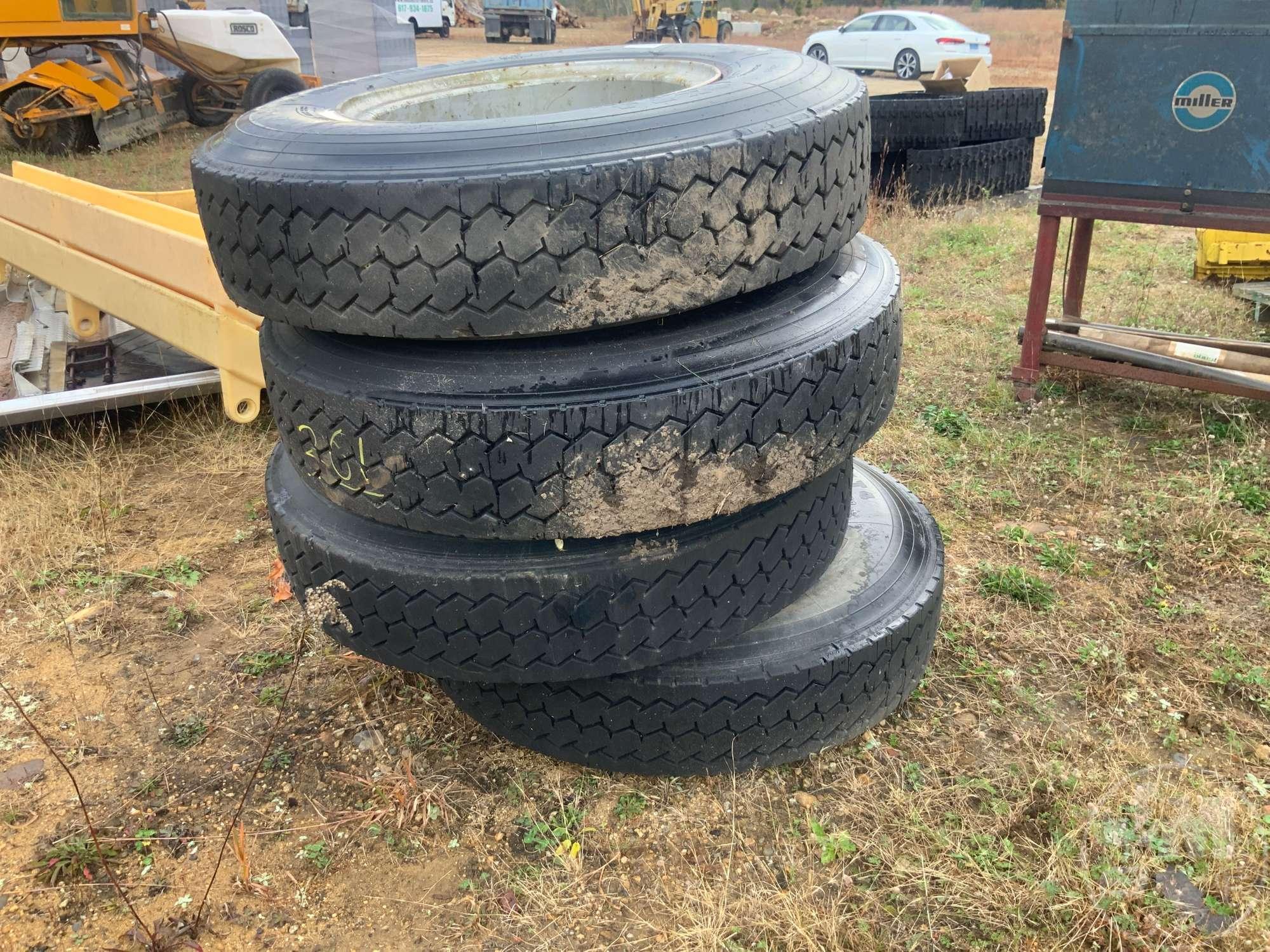 QTY OF (4) 11R22 TIRES W/ WHEELS