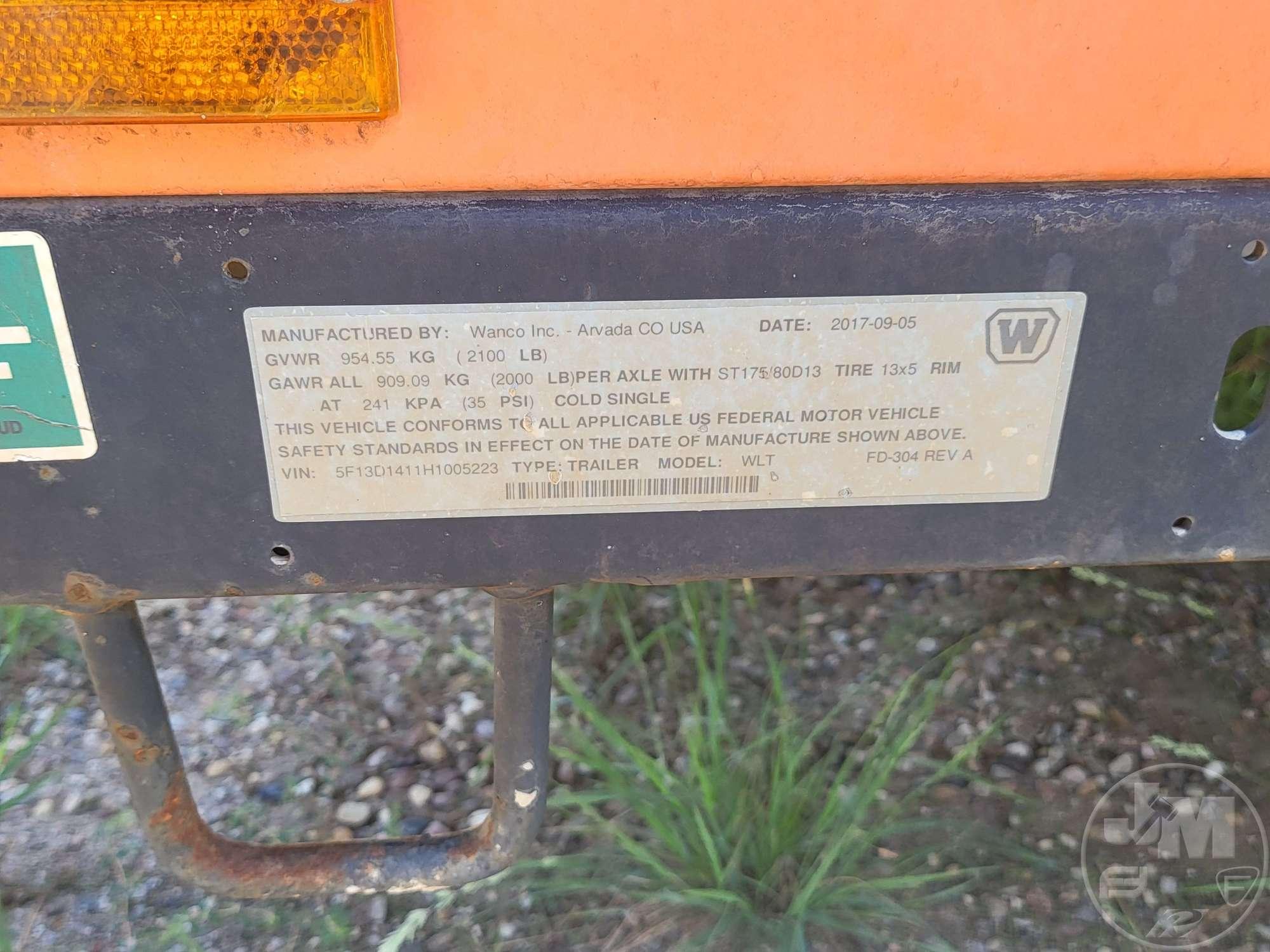 2017 WANCO WLT 4 BULB LIGHT TOWER